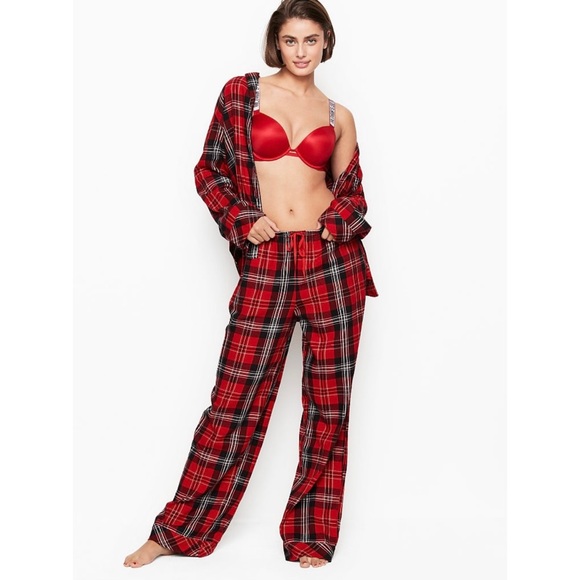 Victoria’s Secret Flannel Plaid PJ SET RED SMALL - Picture 5 of 5